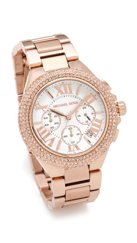 michael kors camille chronograph glitz watch|camille gold tone watch.